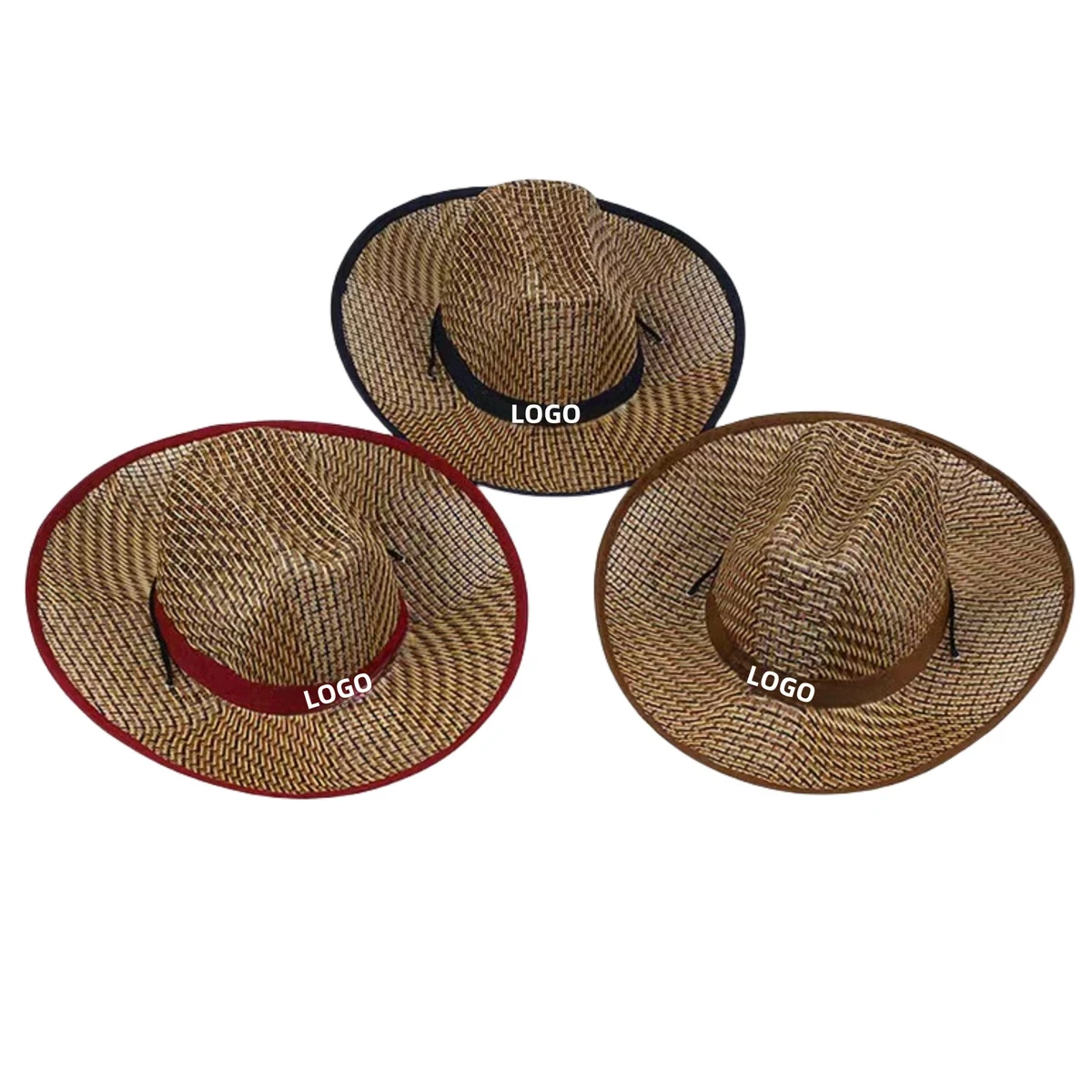 Wide Brim Summer Cowboy Straw Hat 1