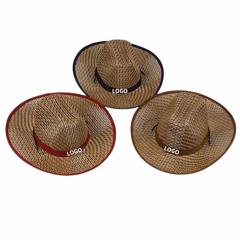 Wide Brim Summer Cowboy Straw Hat