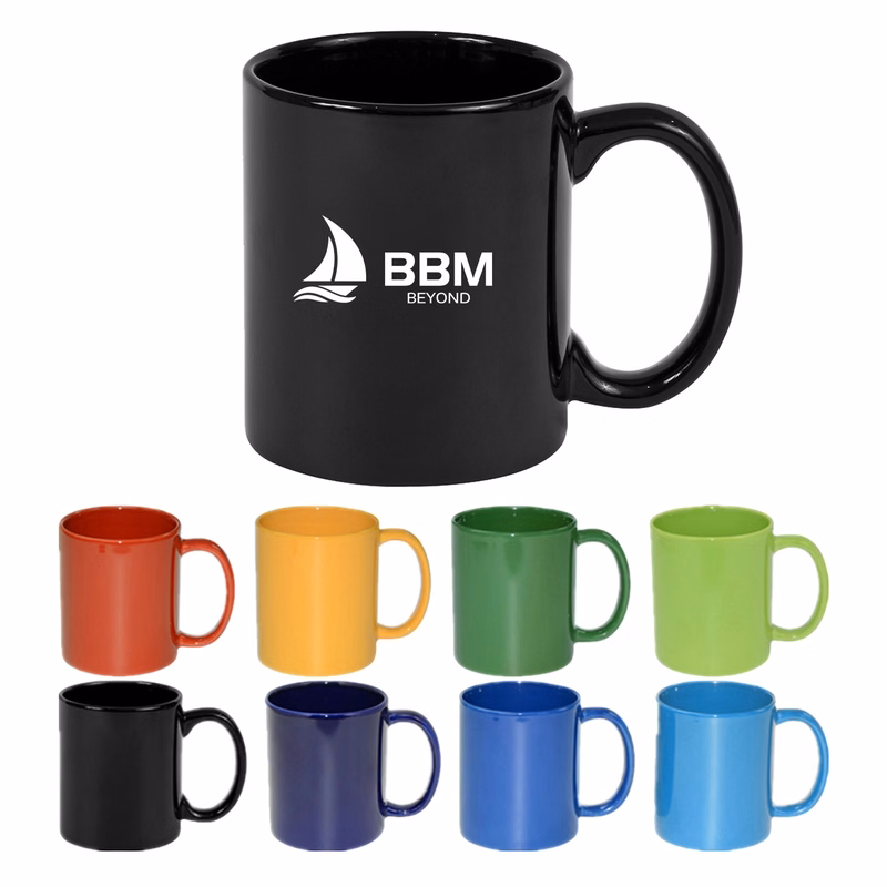 11 Oz Colored Stoneware Mug with Handle
