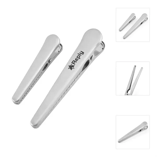 Custom Stainless Steel Bag Clip with Hairline Finish — Office & Kitchen 1