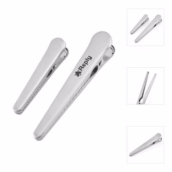 Custom Stainless Steel Bag Clip with Hairline Finish — Office & Kitchen