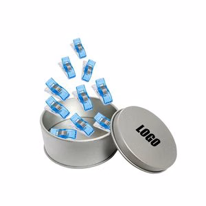 15 Small Plastic Clips With Metal Box For Document Security