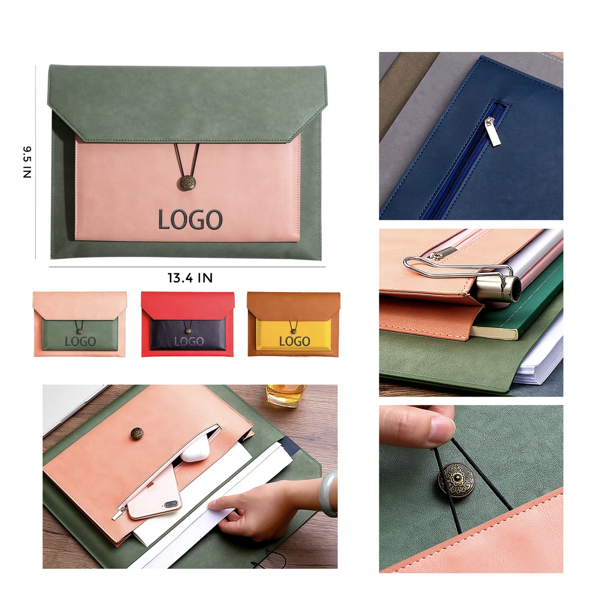 MOQ 10 PCS Organized A4 Leather Document Bag 1