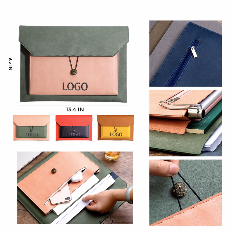 MOQ 10 PCS Organized A4 Leather Document Bag