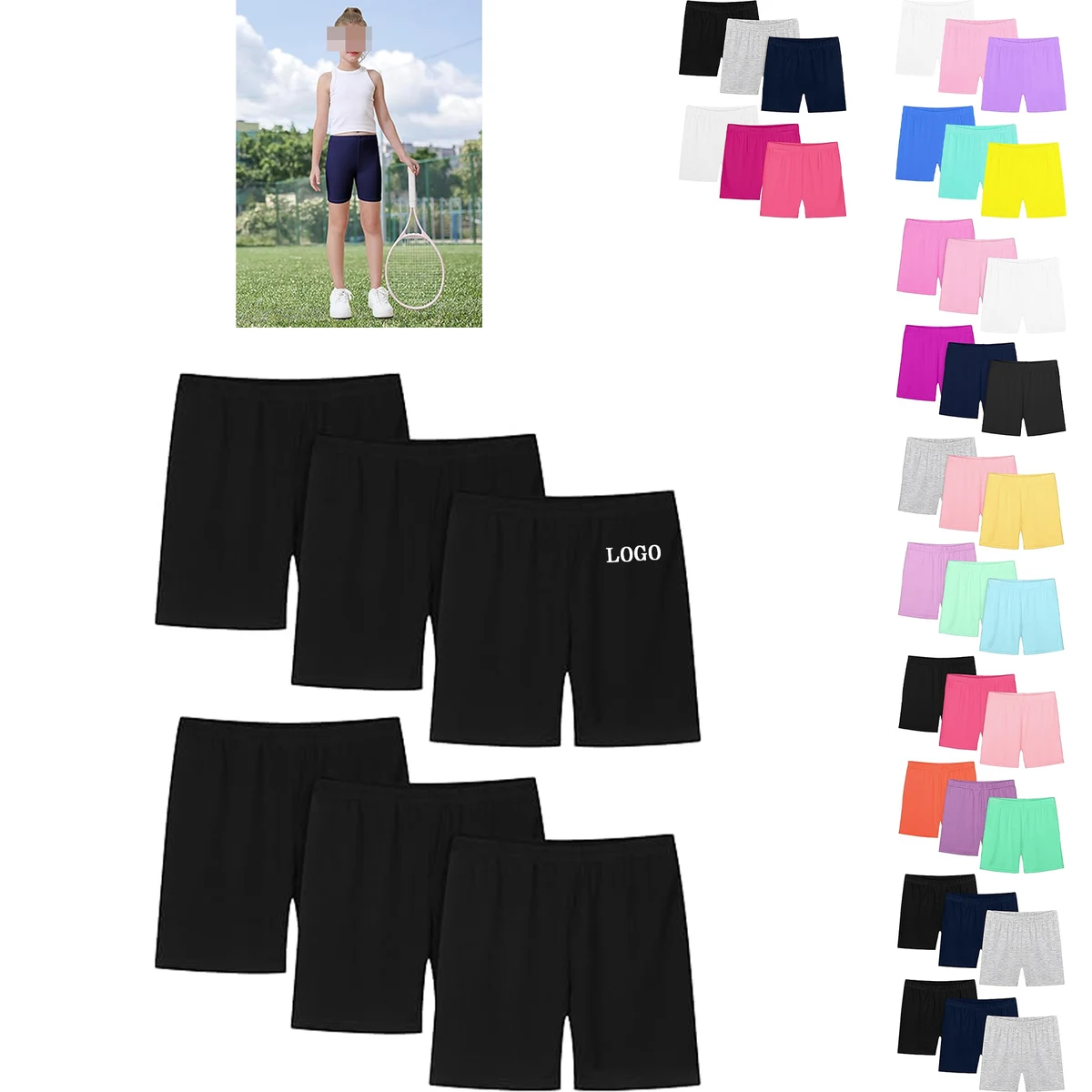 Pack Girls' Bike Shorts 1