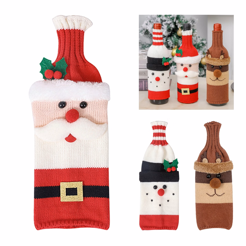 Christmas Knitted Wine Bottle Cover