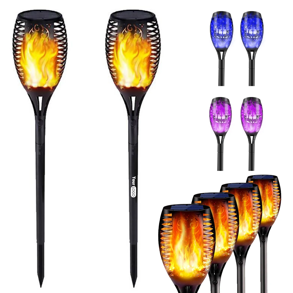 Plastic Elegant Decorative Solar Led Torch For Outdoor Lighting 1
