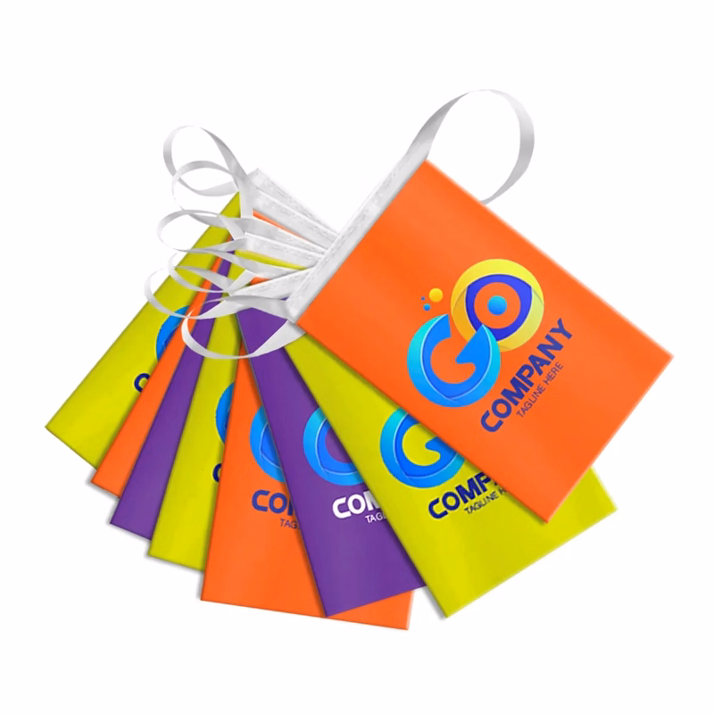 Custom 5mil Plastic Streamer with 6" x 9" Pennants