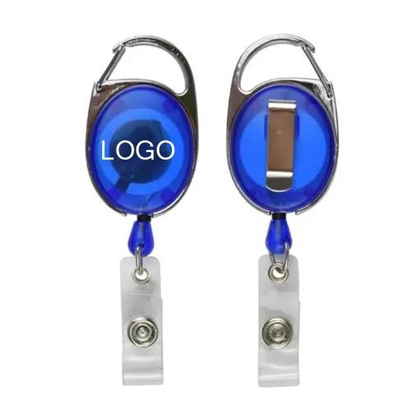 OVAL SHAPE RETRACTABLE BADGE HOLDER WITH CLIP 1