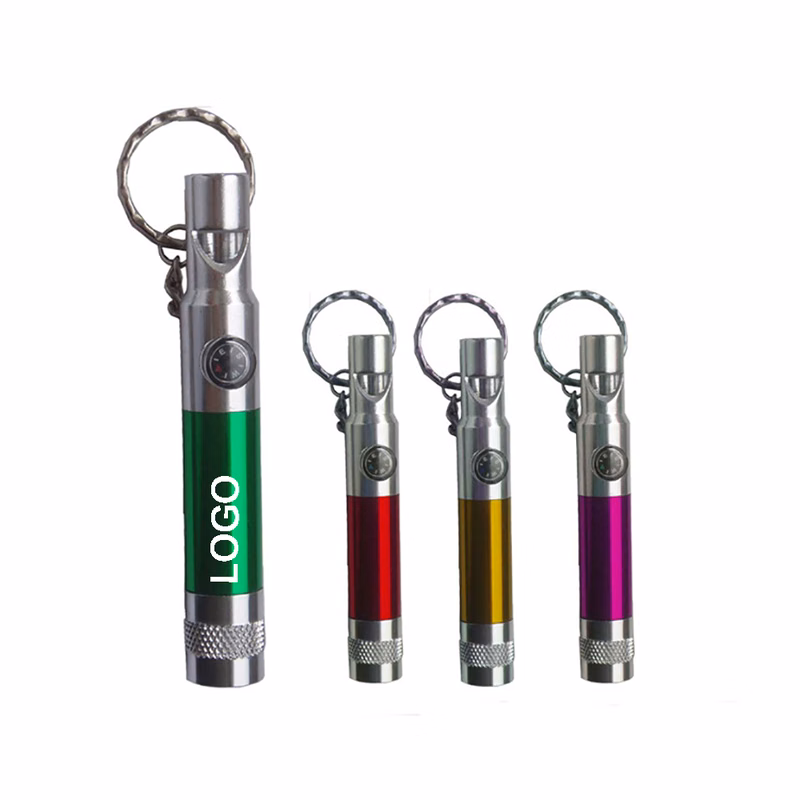Keychain Flashlight with Compass and Whistle