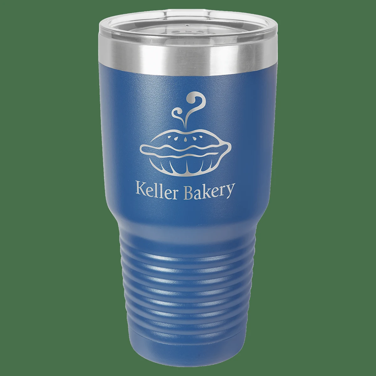 Polar Camel 30 oz. Royal Blue Vacuum Insulated Ringneck Tumbler with Clear Lid 1