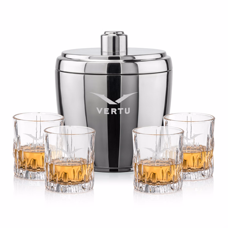 Pescara Ice Bucket & Newport On-the-Rocks Set