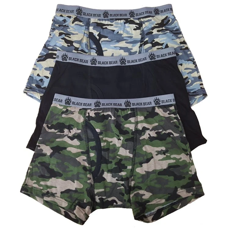 Toddler Boys' Boxer Briefs - 4T Camo & Solid 3 Pack 1
