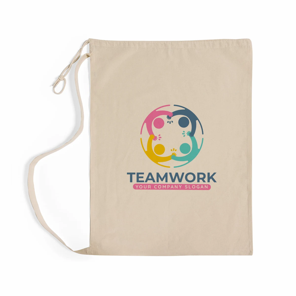 Large Cotton Laundry Bag, custom tote bag with logo imprint 1