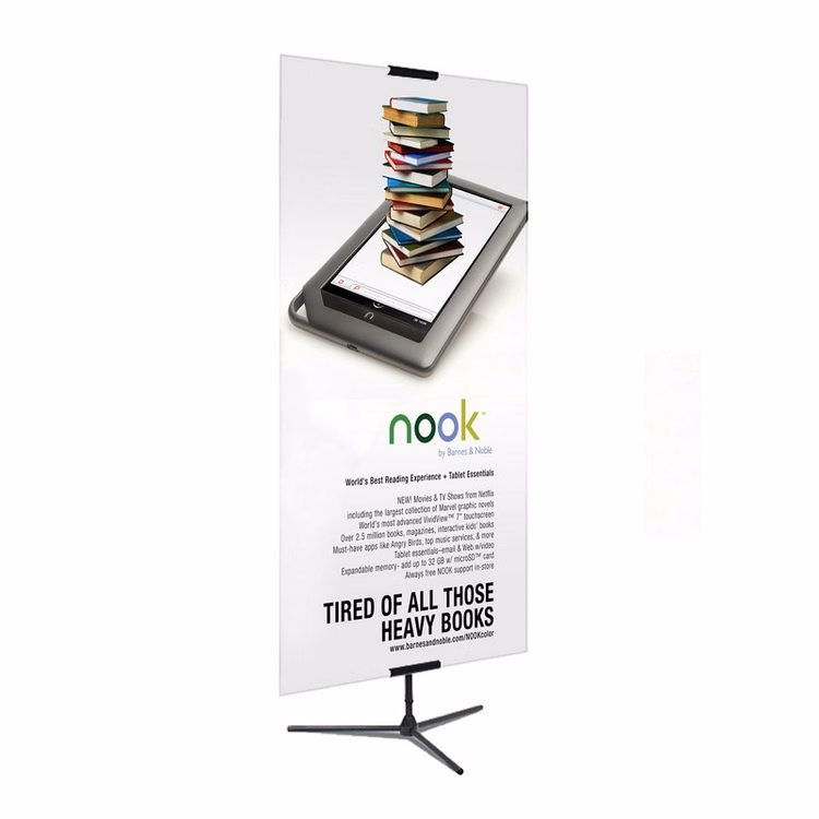 Adjustable Banner Stand, 33" x 96" Vinyl Banner, Single-Sided