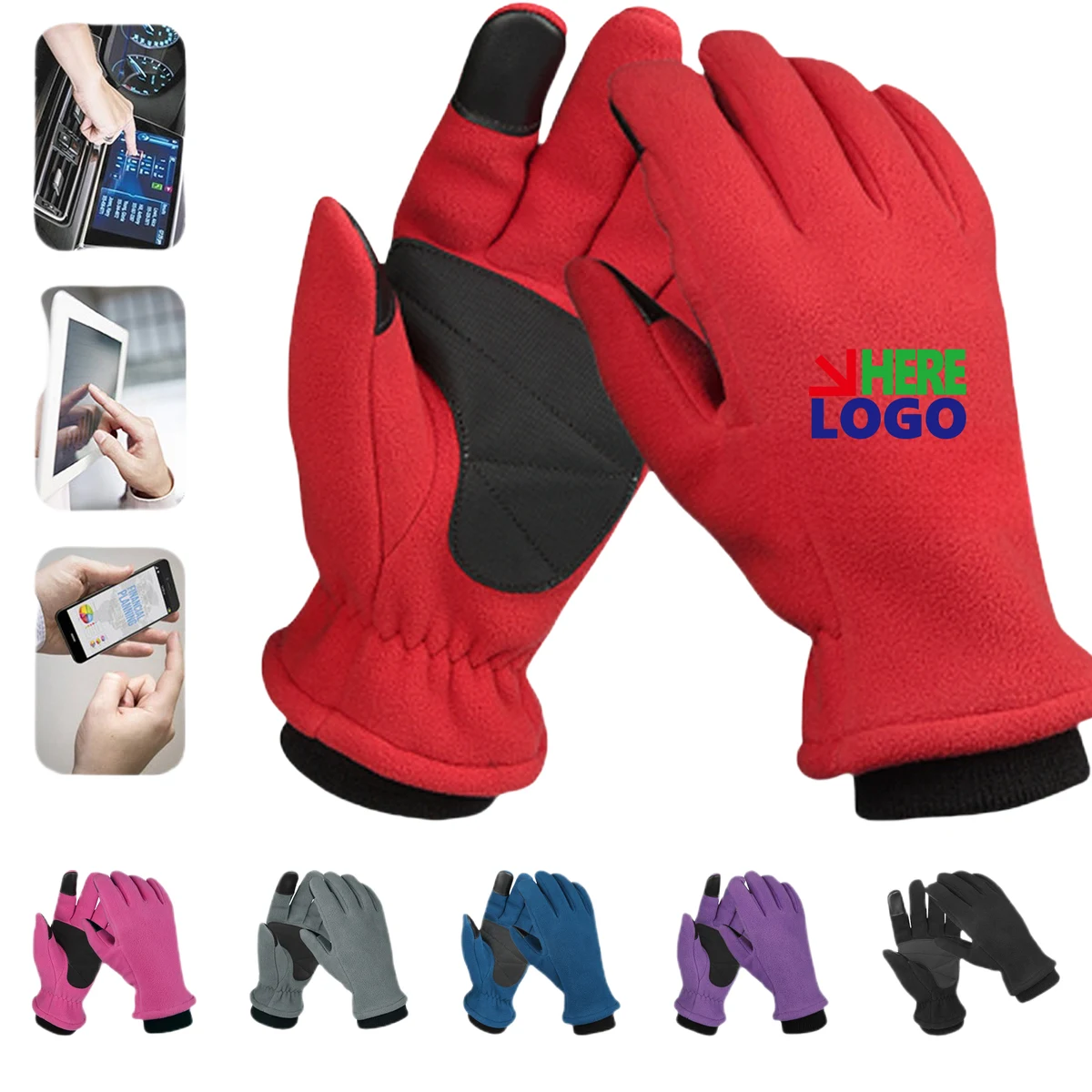 Autumn Winter Stay Warm Polar Fleece Gloves 1