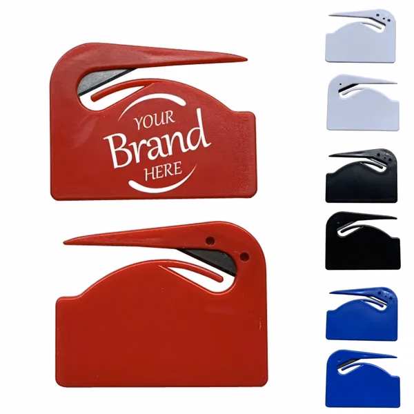 Custom 2.70 in Plastic Envelope Opener With Safety Blade — Desk & Travel Essential