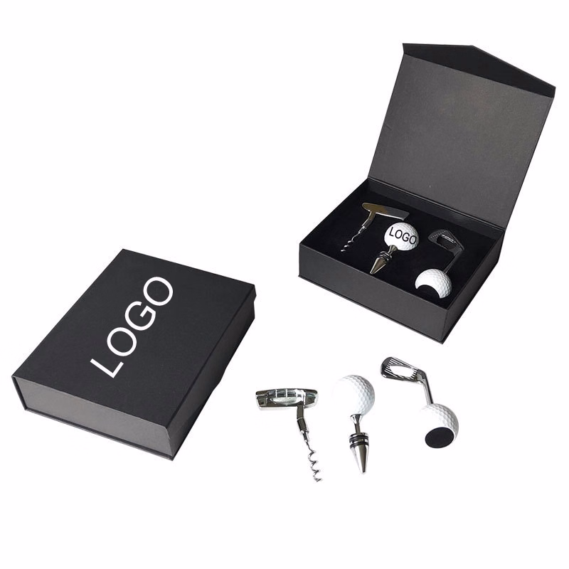 Novelty Golf Ball Wine Stopper Beer opener Gift Set