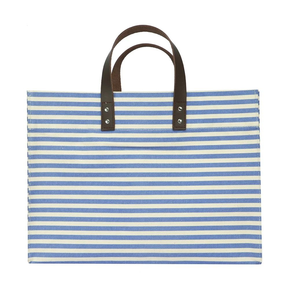20 Oz. Super Heavy Canvas Stripe Manhattan Tote Bag 1
