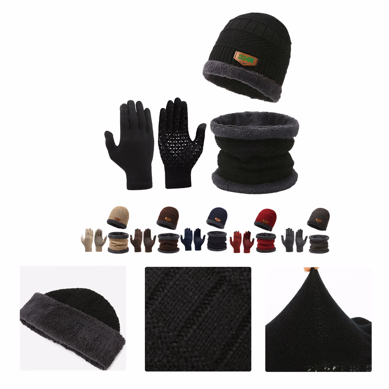 MOQ50 Winter Hat Scarf Gloves Set Customization