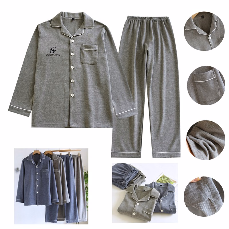 Men's Fleece Long Sleeve Pants Pajama Set
