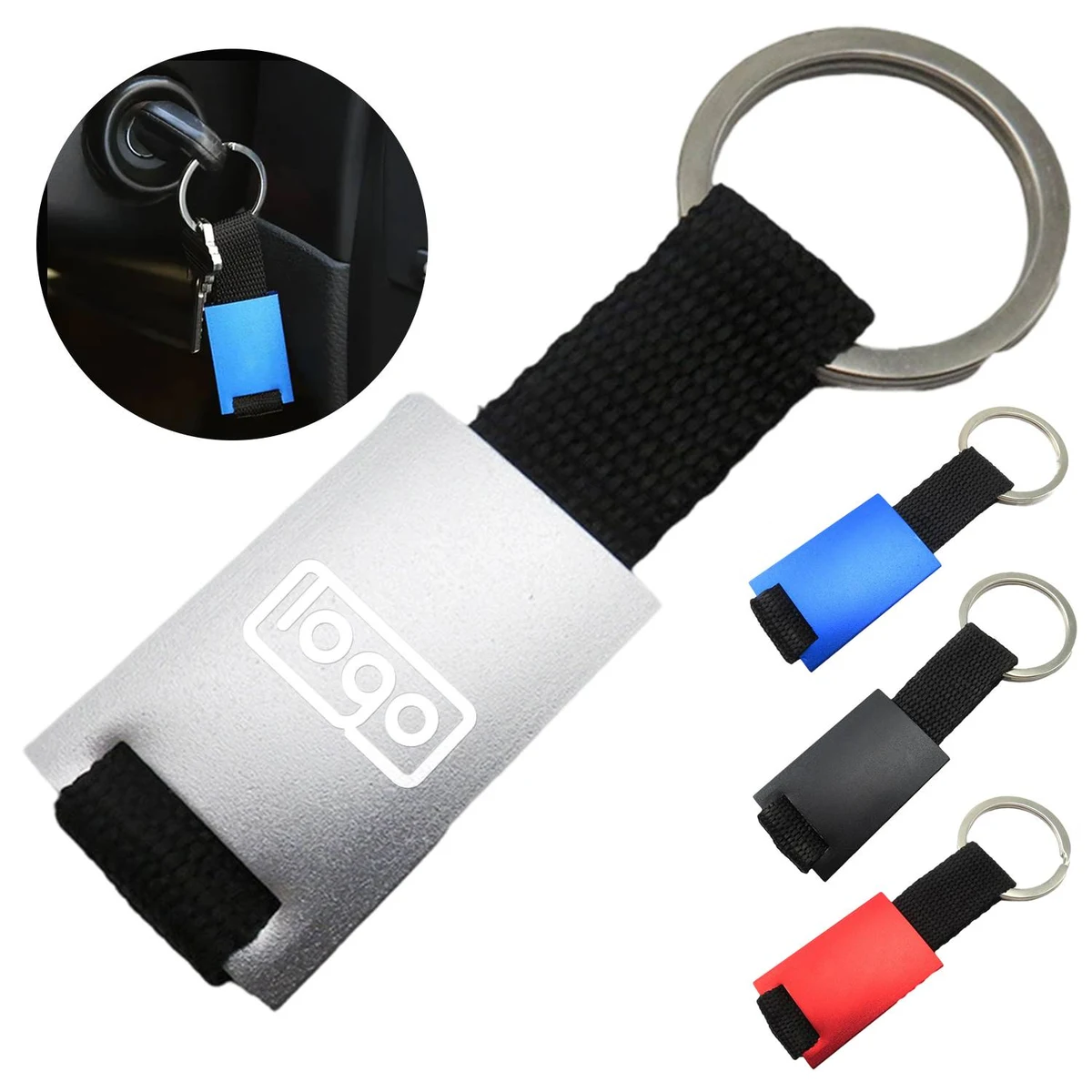Edge Metal Key Ring with Webbing 1