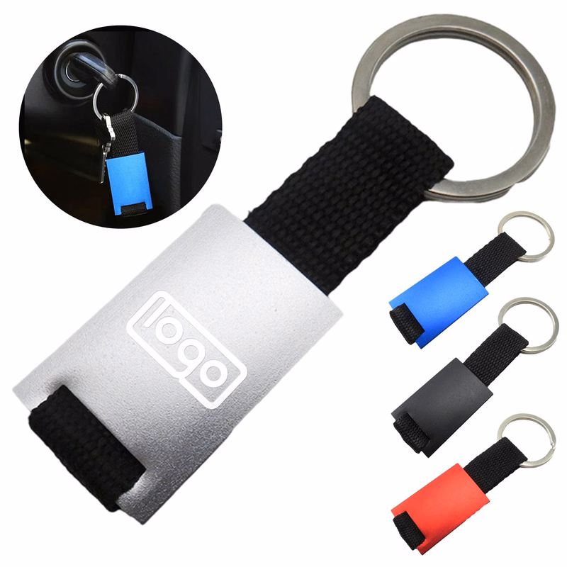 Edge Metal Key Ring with Webbing