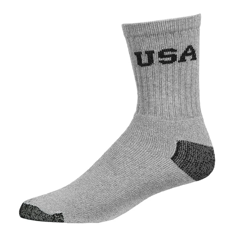 Adult Crew Sports Socks - Gray with Charcoal Size 10-13 USA 1