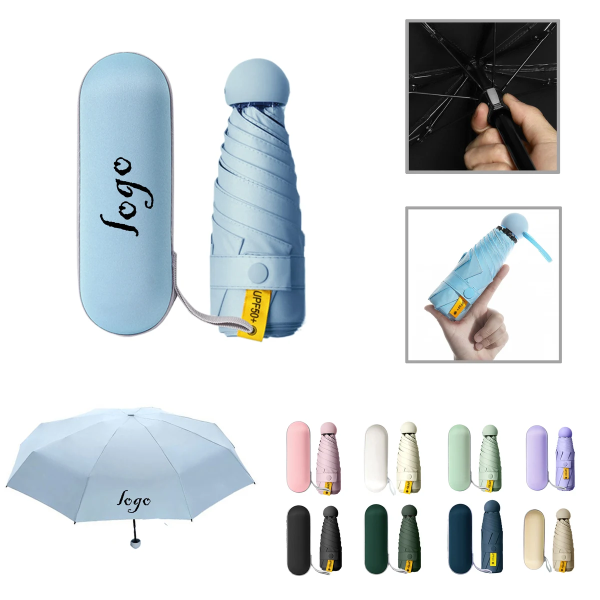 MOQ10 Compact Mini Capsule Umbrella for All Weather Use 1