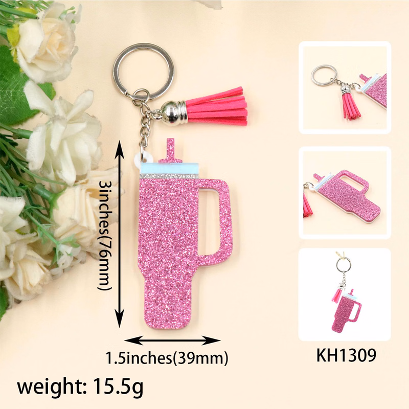 Sequin Cup Shaped Keychain