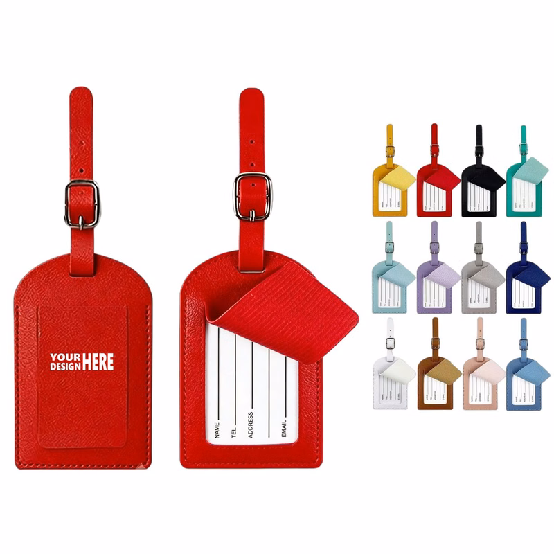 4" Premium PU Leather Travel Luggage Tag