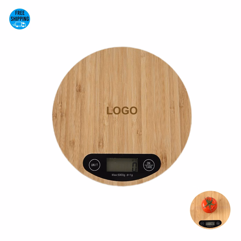 Round Bamboo Kitchen Scale