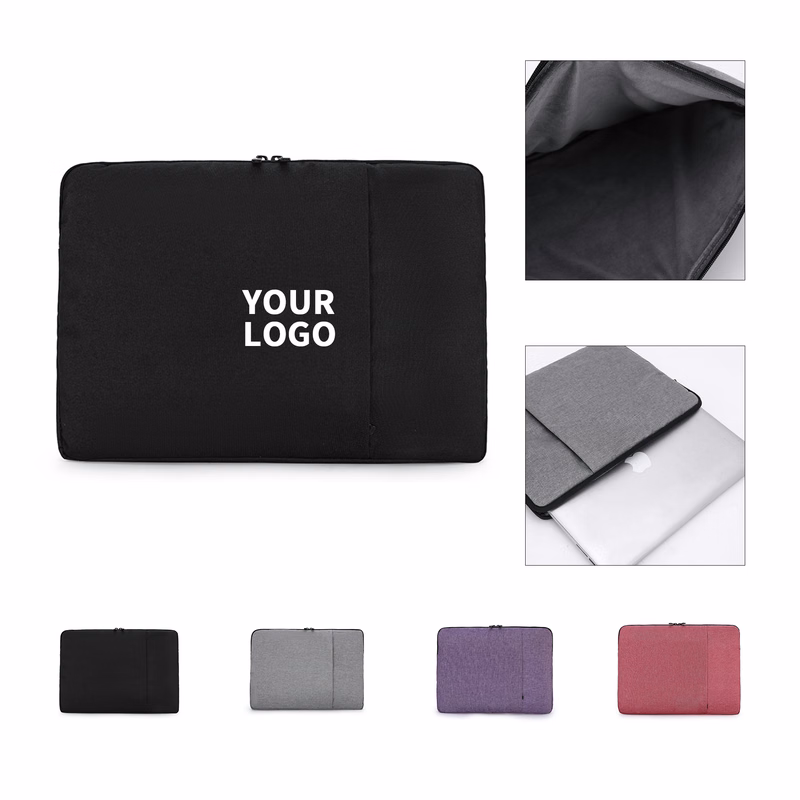 Oxford Laptop Sleeve With Front Accessory Pocket And Zipper