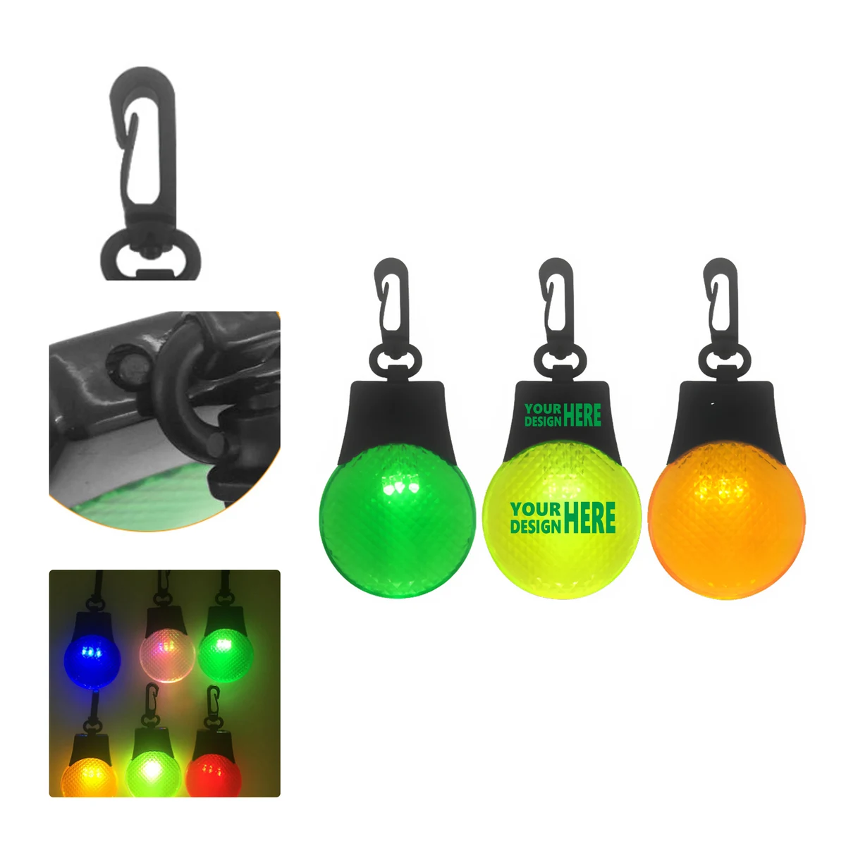 MOQ 50 Round LED Safety Warning Light with Clip 1