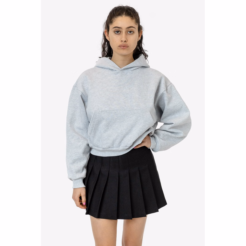 WOMEN'S 14 OZ HEAVY FLEECE CROPPED HOODIE