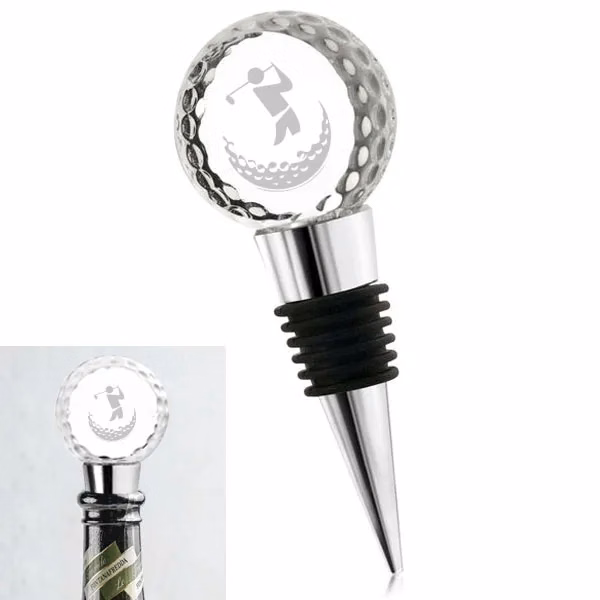 Crystal Golf Ball Bottle Stopper