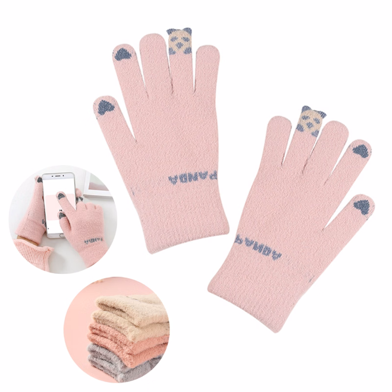 Adult Female Gloves W/ Animal Jacquard Finger