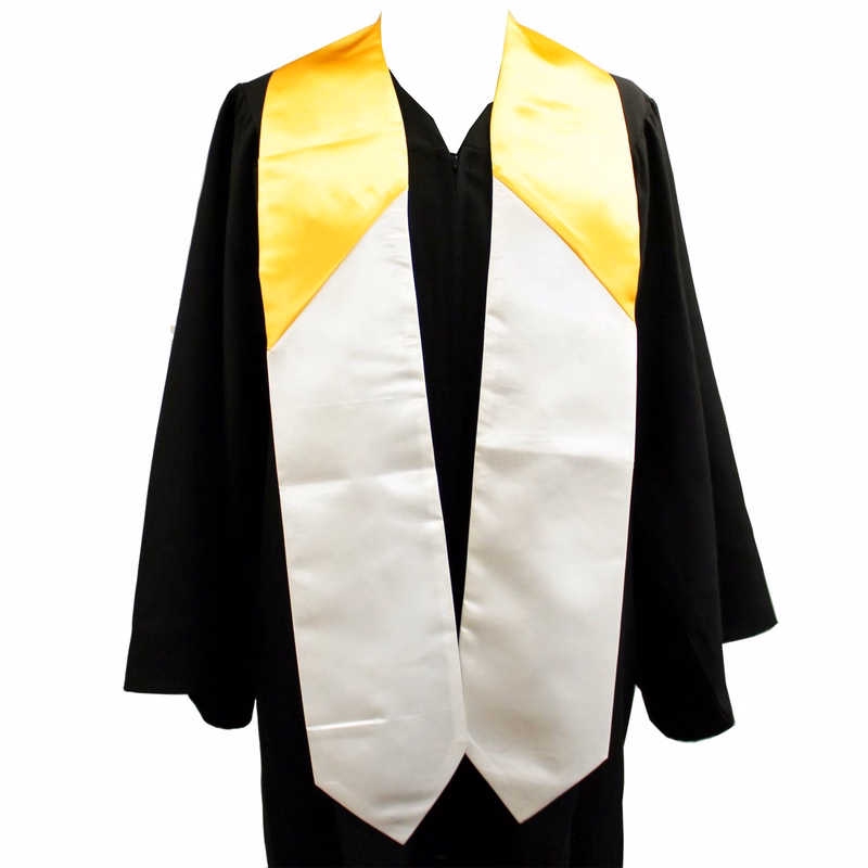 Two Tone Gold and White Graduation Sash