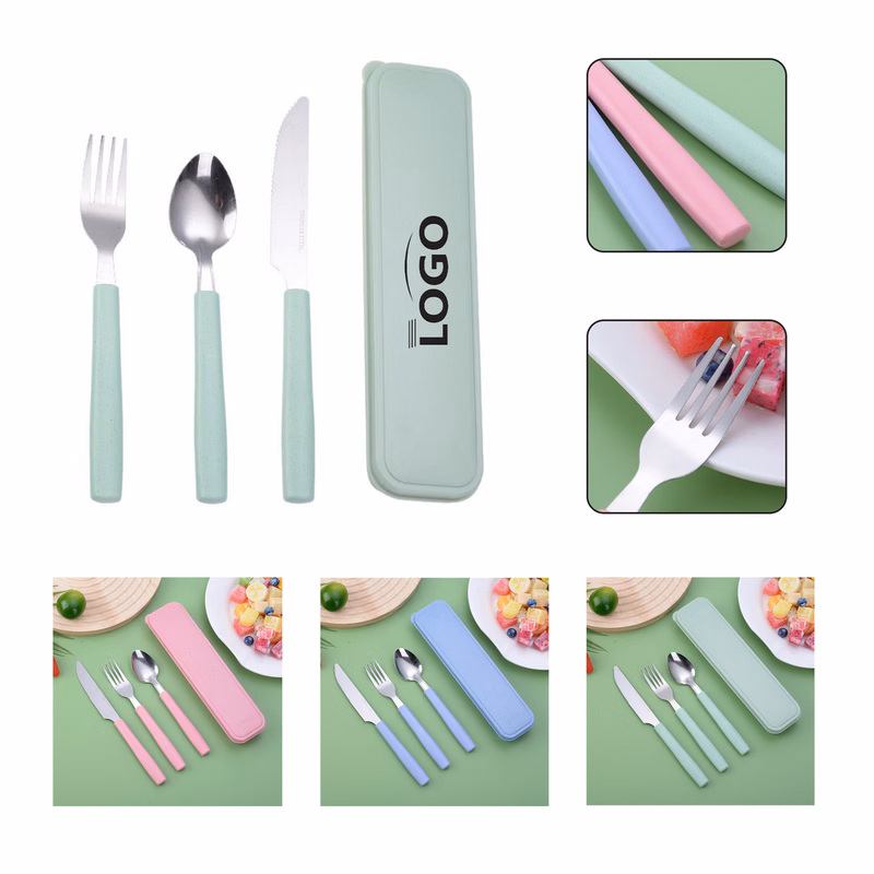 3 Piece Stainless Steel Portable Travel Cutlery Set