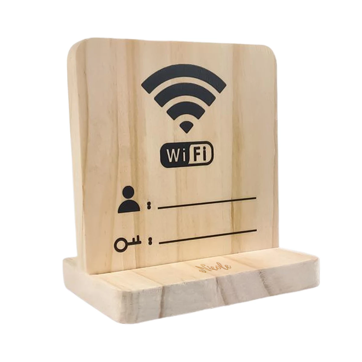Solid Wood WiFi Display Table Sign 1