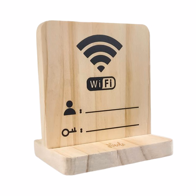 Solid Wood WiFi Display Table Sign