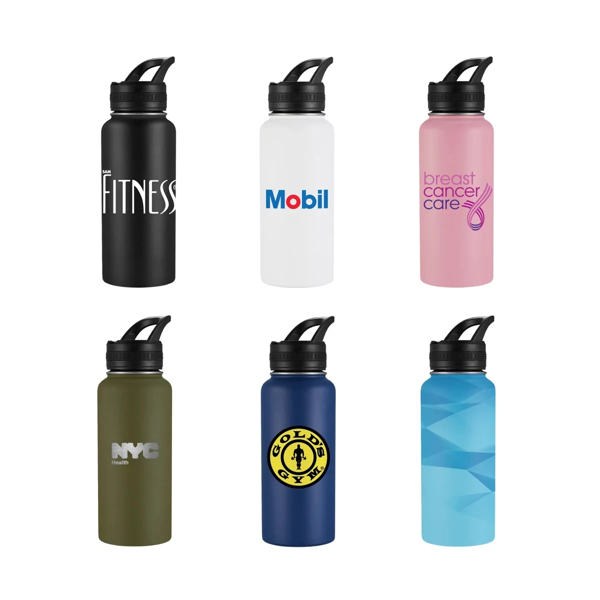 32oz Everyday Carry Stainless Vacuum Bottle with Flip Straw, custom water bottle with logo imprint 1