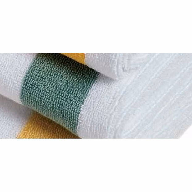 Cabana Striped Green & White 100% Cotton Towel