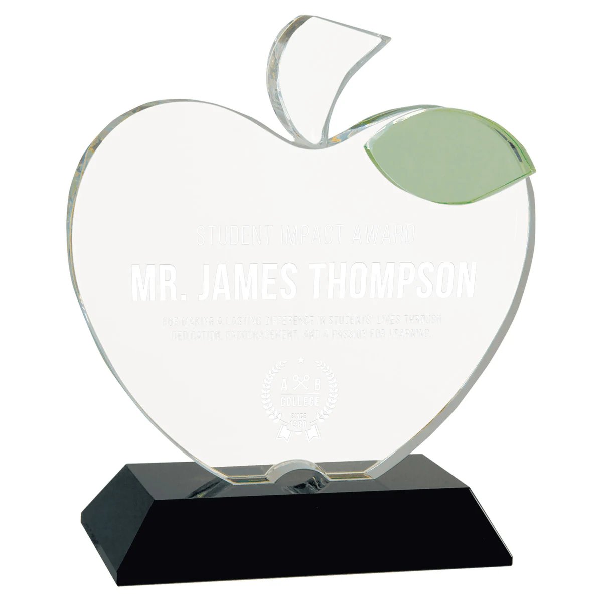 Crystal Apple on Black Stand 1
