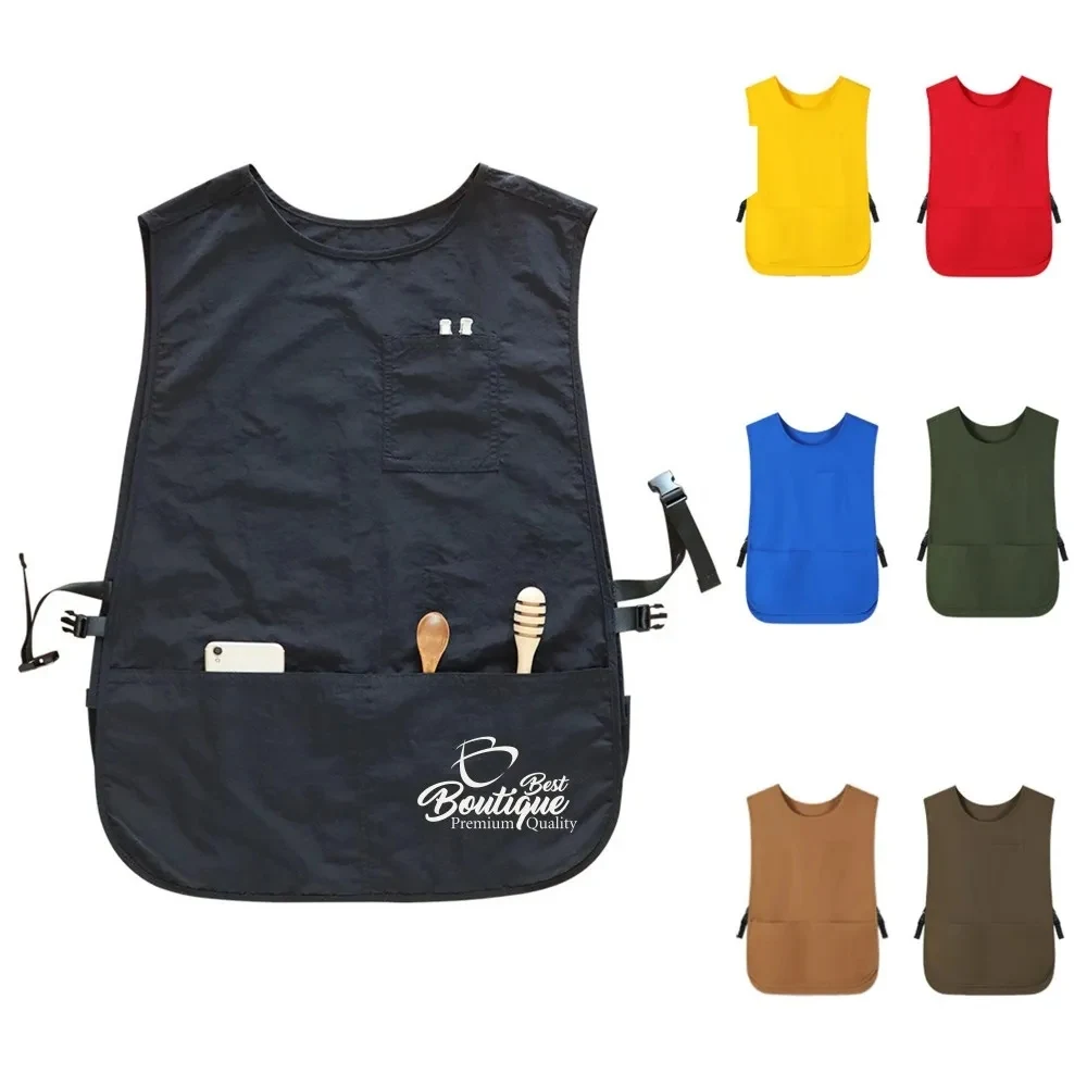 Bib Unisex Aprons Adjustable Waterdrop Resistant with Pocket 1