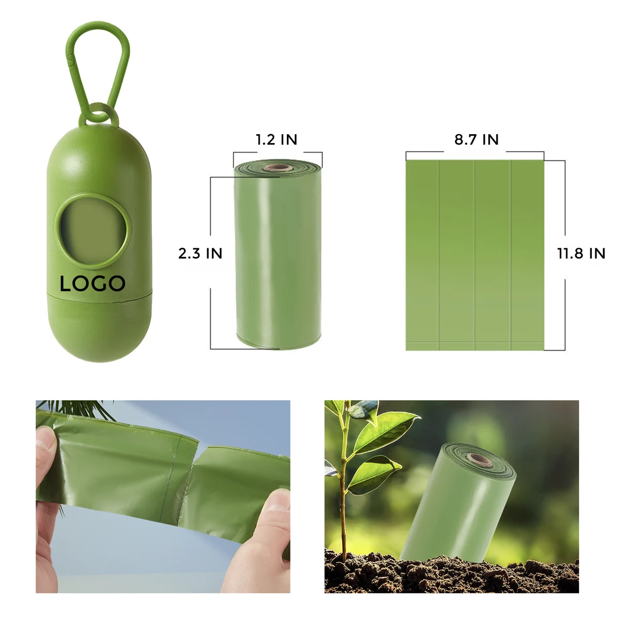MOQ 10 PCS Versatile Compostable Pet Waste Bag 1