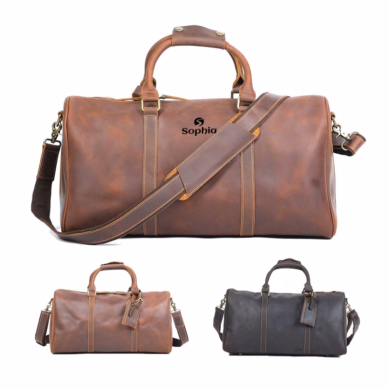 Cowhide Leather Travel Luggage Bag