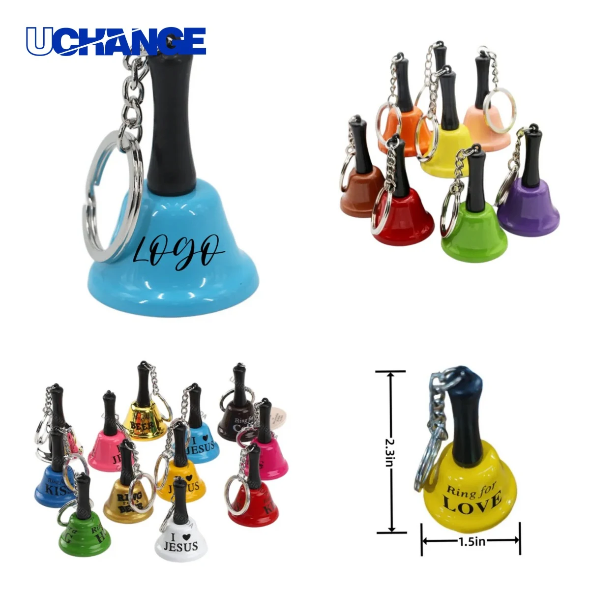 Mini Metal Handbell Keychain 1