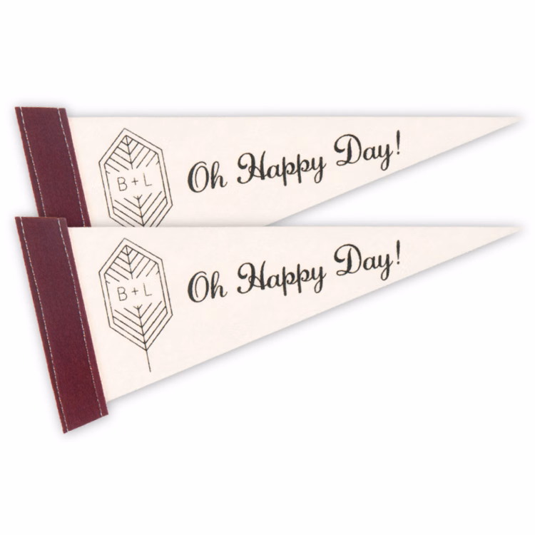 4" x 10" White Felt Pennant