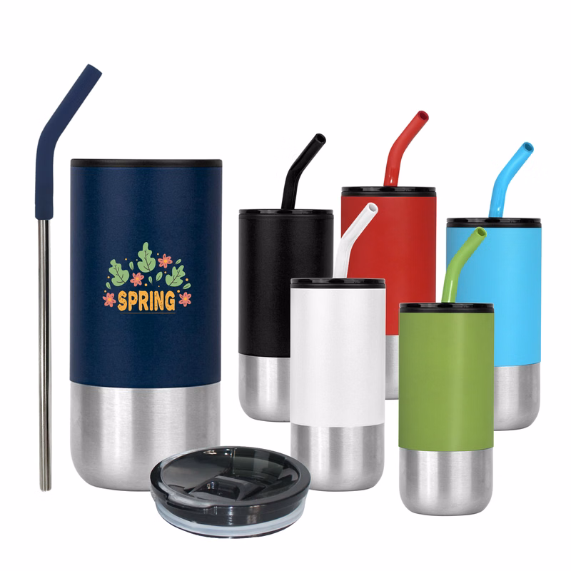 18 oz. Double Wall Color Body Tumbler w/Straw and Lid